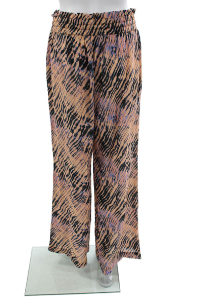 Ulla Johnson Womens Paperbag Waist Multicolor Animal Print Pants Size M