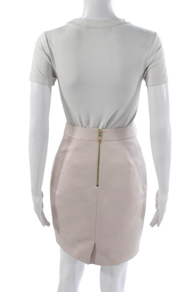 Kate Spade Women Pink Embellished Mini Skirt 100% Polyester Zip Size 00