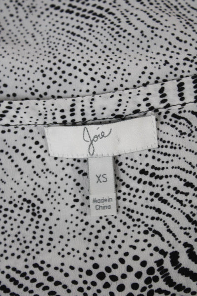 Joie Womens Silk Scoop Neck Sleeveless Tank White Geometric Size XS