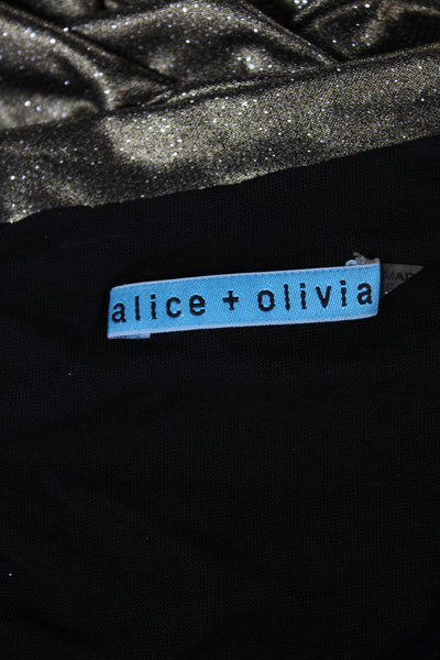 Alice + Olivia Womens One Shoulder Gold Polyester Blouse Sleeveless Size XS