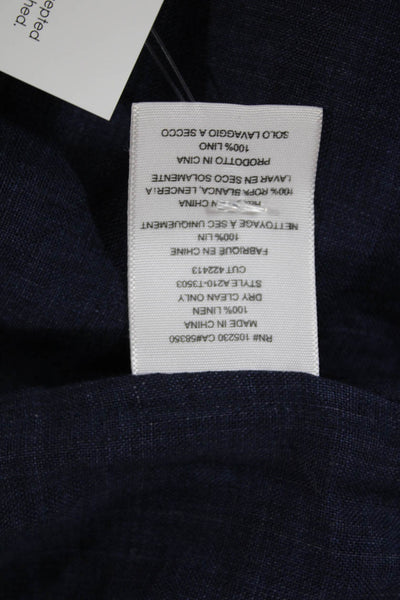 Joie Womens Sleeveless Linen Tank Blue Round Neck Size XS