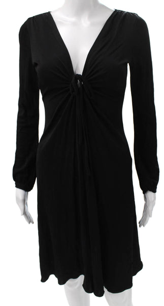 Moschino Cheap & Chic Womens Black A-Line V-Neck Knee Dress Size 6