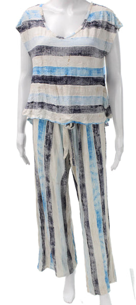 Splendid Womens Multicolor Striped V-Neck Sleeveless Rayon Set Size S