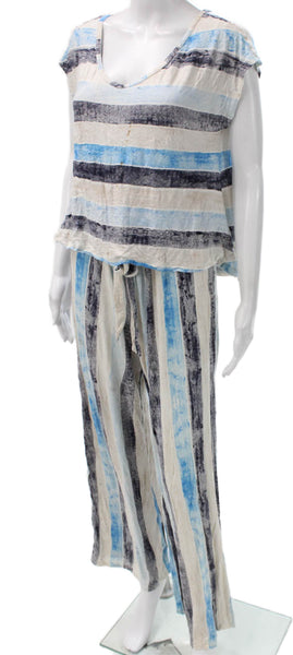 Splendid Womens Multicolor Striped V-Neck Sleeveless Rayon Set Size S