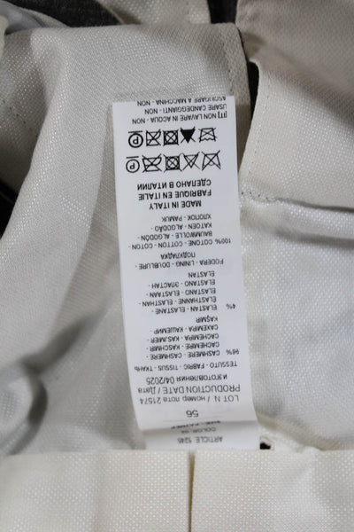 Pescarolo Mens Dress Pants Cashmere Gray Button Inseam 34 Size 56