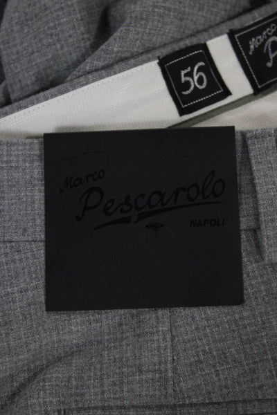 Pescarolo Mens Dress Pants Cashmere Gray Button Inseam 34 Size 56