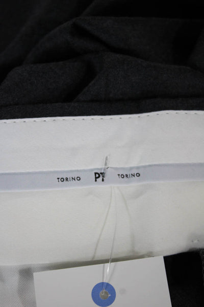 PT Torino Mens Dress Pants Wool Gray Button Size 52