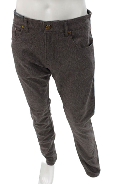 PT Torino Mens Dress Pants Gray Wool Button Size 33
