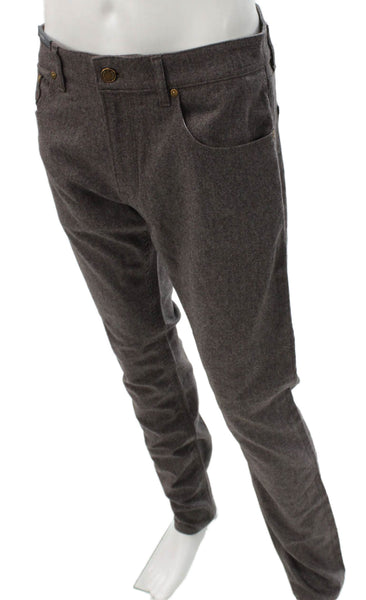 PT Torino Mens Dress Pants Gray Wool Button Size 33