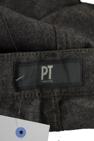 PT Torino Mens Dress Pants Gray Wool Button Size 33