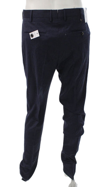 PT Torino Mens Dress Pants Blue Wool Button Size 50