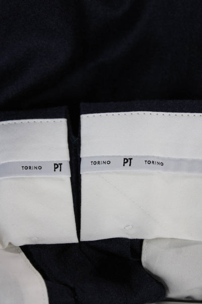 PT Torino Mens Dress Pants Blue Wool Button Size 50