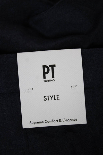 PT Torino Mens Dress Pants Blue Wool Button Size 50