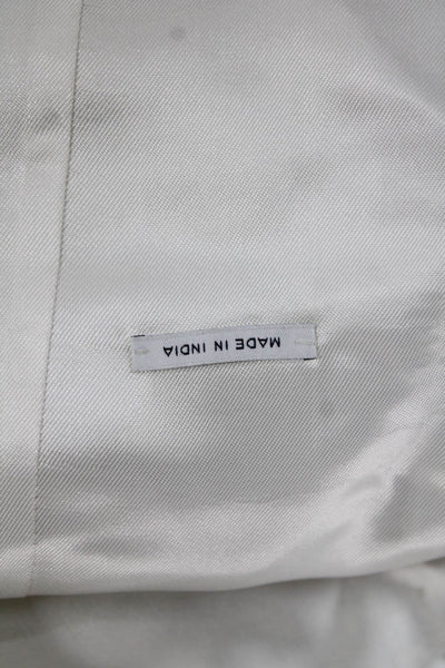 Atelier Munro Women Vest Blouse V-Neck Sleeveless White Polyester Blend Size 52
