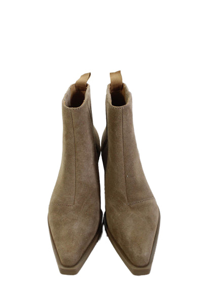 Rag & Bone Womens Suede Pointed Toe Ankle Boots Beige Size 37 7