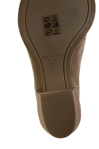 Rag & Bone Womens Suede Pointed Toe Ankle Boots Beige Size 37 7