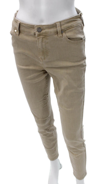 Liverpool Los Angeles Womens Skinny Jeans High Rise Beige Cotton Blend Size 6