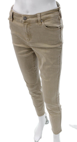 Liverpool Los Angeles Womens Skinny Jeans High Rise Beige Cotton Blend Size 6