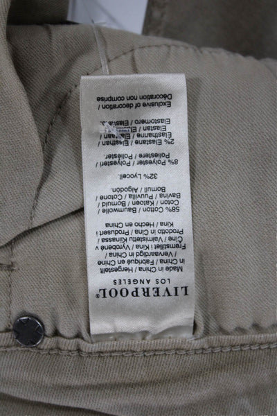 Liverpool Los Angeles Womens Skinny Jeans High Rise Beige Cotton Blend Size 6