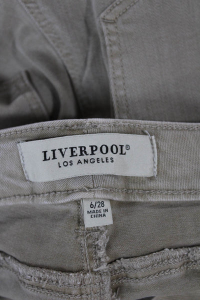 Liverpool Los Angeles Womens Skinny Jeans High Rise Beige Cotton Blend Size 6
