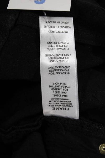 Frame Womens Straight Jeans Black Mid Rise Button Size 29