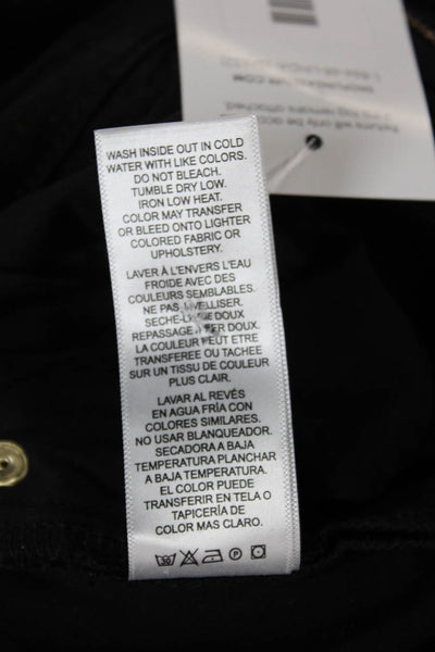 Frame Womens Straight Jeans Black Mid Rise Button Size 29