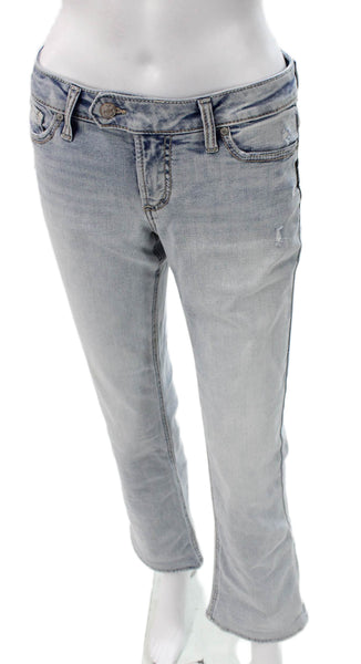 Silver Jeans Womens Bootcut Jeans Blue Low Rise Cotton Blend Size 29
