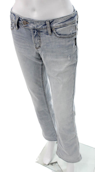 Silver Jeans Womens Bootcut Jeans Blue Low Rise Cotton Blend Size 29