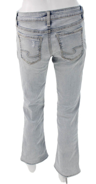 Silver Jeans Womens Bootcut Jeans Blue Low Rise Cotton Blend Size 29