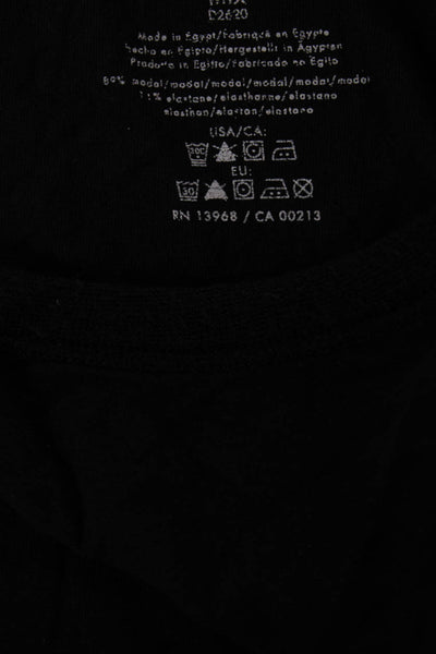 Calvin Klein Womens Basic Black T-Shirt Long Sleeve Crew Neck Size S