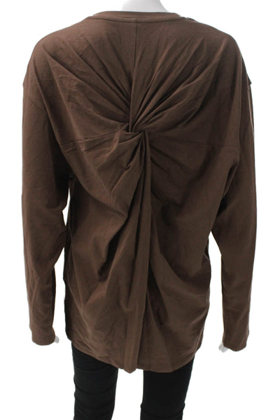 Lululemon Women Brown Pima Cotton Pullover Long Sleeve Round Neck Top Size XL