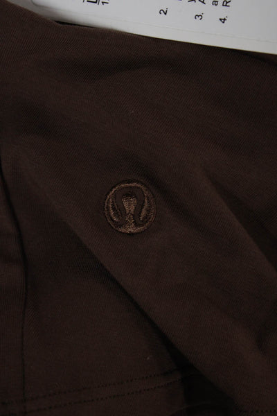 Lululemon Women Brown Pima Cotton Pullover Long Sleeve Round Neck Top Size XL