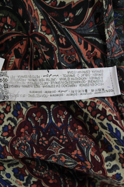 Zara Basic Women Tunic Button-Up Paisley Collared Long Sleeve Size S