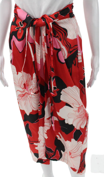 Zara Womens Wrap Skirt Long Floral Tie Multicolor Polyester Size S