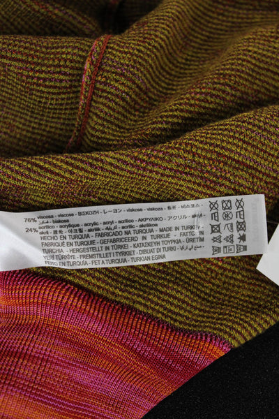 Zara Women Cardigan Multicolor Striped Collared Long Sleeve Cactus Size M