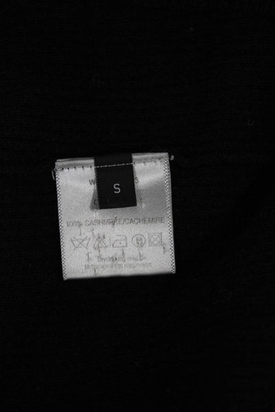 Joseph Women Cashmere V Neck Pullover Sweater Black Long Sleeve Size S