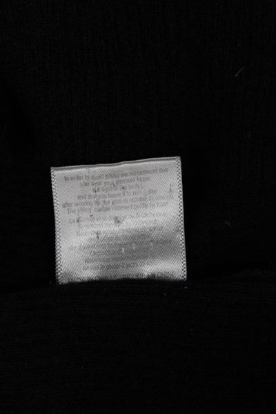 Joseph Women Cashmere V Neck Pullover Sweater Black Long Sleeve Size S