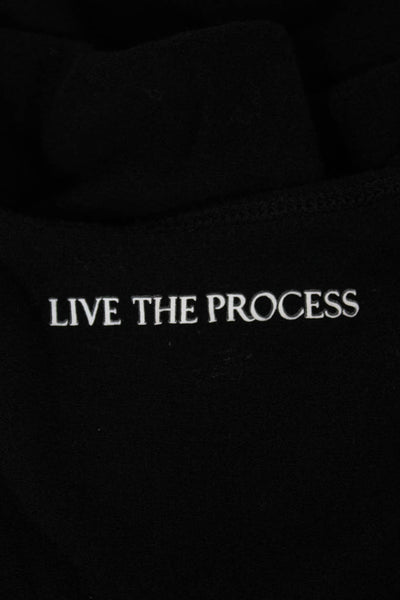 Live the Process Womens Cropped Black Tank Crew Neck Cotton Cashmere Size S