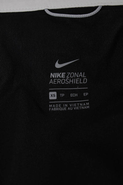 Nike Women Windbreaker White Colorblock Nylon Zip Long Sleeve Size XS
