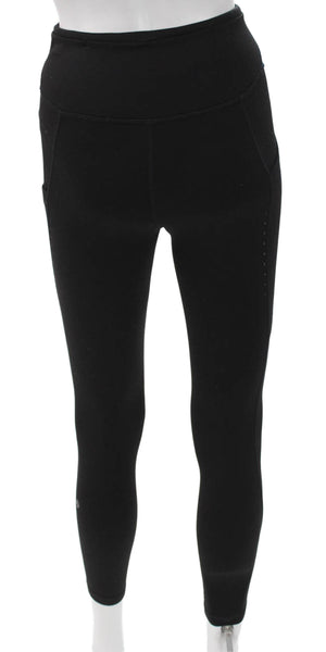 Lululemon Women Ankle Leggings Black Polyester Solid Size S