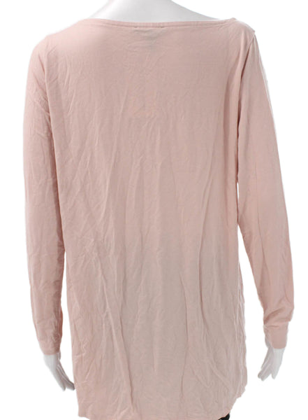 Eileen Fisher Women Tunic Pink Boat Neck Long Sleeve Polyester Size M
