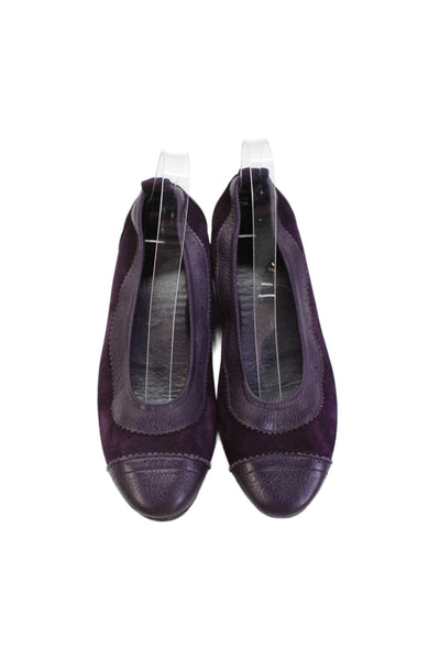 Arche Women's Round Toe Slip-On Ballet Flats Shoes Purple Size 8.5
