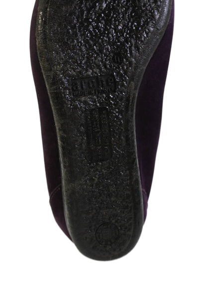 Arche Women's Round Toe Slip-On Ballet Flats Shoes Purple Size 8.5