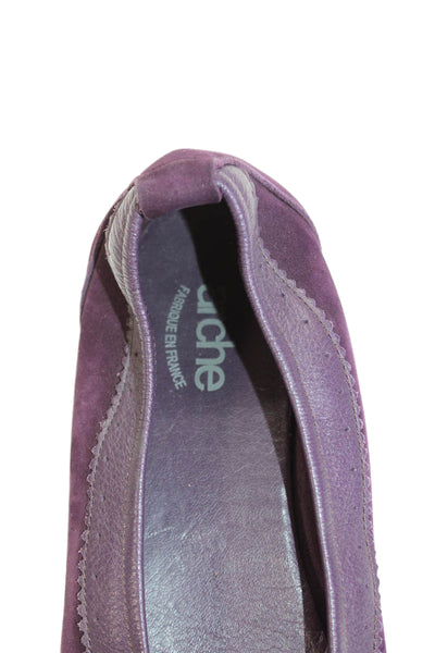 Arche Women's Round Toe Slip-On Ballet Flats Shoes Purple Size 8.5