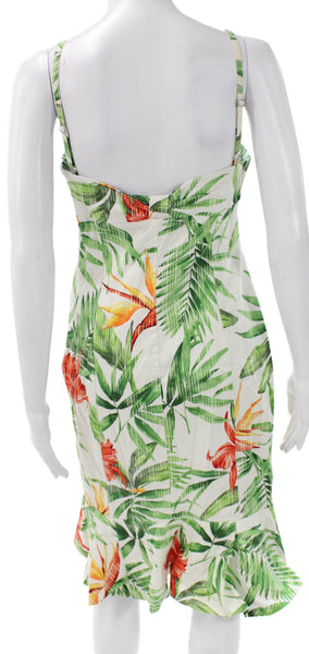 Karen Millen Women Bodycon Floral Cotton Sweetheart Mid-Calf Dress Size 10