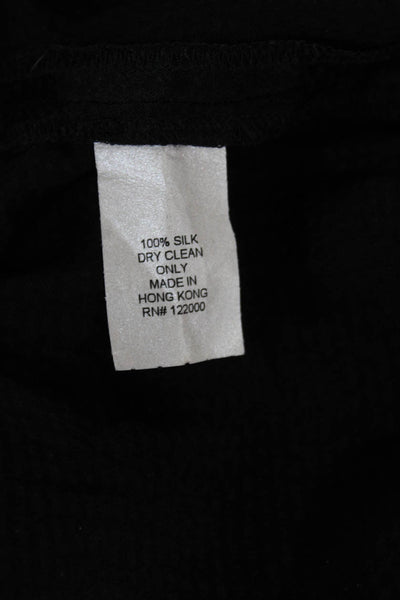 Thread Womens Black Silk Shift Dress Scoop Neck Short Sleeve Knee Length Size M