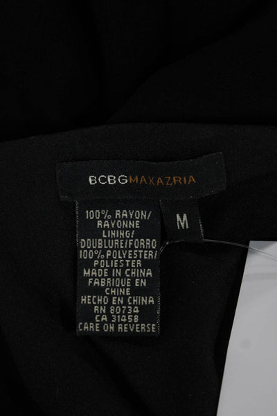 BCBGMAXAZRIA Women Maxi Dress Black Halter Sleeveless Rayon Long Size M