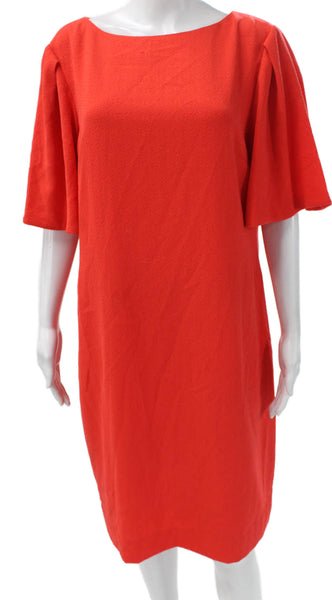 Alex Marie Womens Shift Dress Red Boat Neck Short Sleeve Knee Length Size 12