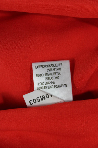 Alex Marie Womens Shift Dress Red Boat Neck Short Sleeve Knee Length Size 12