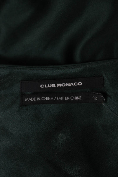 Club Monaco Womens Green Cowl Neck Sheath Dress Short Sleeve Mid Calf Size 10